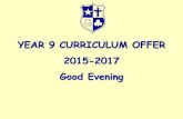 YEAR 9 CURRICULUM OFFER 2015-2017 Good Evening · Citizenship through the wider curriculum CURRICULUM 2015 . KS4 Curriculum Model SUMMARY English Language (English Literature for