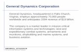 General Dynamics Corporationdls.virginia.gov/.../meetings/100604/generaldynamics.pdf · 2004. 11. 2. · General Dynamics Corporation General Dynamics, headquartered in Falls Church,