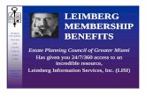 LEIMBERG MEMBERSHIP BENEFITS · Multiple Disciplines Attorney CPA CLU® ChFC® CFP® CTFA Cooperative Estate Planning LEIMBERG MEMBERSHIP BENEFITS Estate Planning Council of Greater
