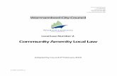 Community Amenity Loca l Law - City of Warrnambool€¦ · 6 [7243806: 22920509_1] PART 1 - ADMINISTRATION OF LOCAL LAW DIVISION 1 PRELIMINARY 1. TITLE This Local Law is the Warrnambool