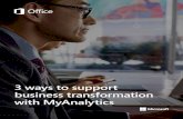 3 ways to support business transformation with MyAnalytics · change, organizational impact An organization’s productivity is defined by the thousands of decisions employees make