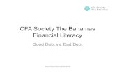 CFA Society The Bahamas Financial Literacy Society The Ba · PDF file Loan • Credit Card Debt • Vacation Loan • Payday Loan • Cash ... – Home Loan – Debt Consolidation