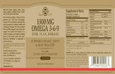 FREE OF: Gluten, Wheat, Dairy, Yeast, Supplement Facts ......DIETARY SUPPLEMENT 1300 MG OMEGA 3-6-9 FISH, FLAX, BORAGE Non-GMO GLUTEN, WHEAT & DAIRY FREE SUPPORTS HEART, JOINT & SKIN