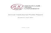 Annual Institutional Profile Reportirdata.montclair.edu/institutionalresearch/AssessmentDocs/Excellen… · A Report on Contributions to the Community 2008 . Annual Institutional
