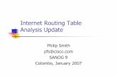 Internet Routing Table Analysis Update · Analysis Update Philip Smith pfs@cisco.com ... AfriNIC AS Blocks 36864-37887 & ERX transfers AfriNIC Address Blocks 41/8, 196/8. Global per