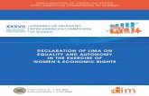 DECLARATION OF LIMA ON EQUALITY AND AUTONOMY IN THE ... · Declaration of Lima on Equality and Autonomy in the Exercise of Women’s Economic Rights Report of the Executive Committee