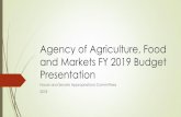 Agency of Agriculture, Food and Markets FY 2019 Budget ... · Crosswalk Overview – Ag Clean Water Initiative – Slide 2 From Ag Resource Management to Ag Clean Water Initiative