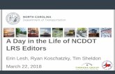 A Day in the Life of NCDOT LRS Editors · WMX ArcMap/R&H DataReviewer SD Tool DE Letters User Guide 10. Run Data Reviewer checks in WMX workflow 11. Run Spatially Derived in WMX workflow
