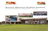 Grasim Bhiwani Textiles Limited SUSTAINABILITY REPORT FY15 · 9 GRASIM BHIWANI TEXTILES SUSTAINABILITY REPORT FY15 ABOUT REPORTING 5IFSF IBT CFFO OP TJHOJmDBOU DIBOHFT EVSJOH UIF