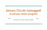 Sensory Circuits unplugged! · 2020. 5. 26. · Sensory Exploration You will find a purple, red, and orange circle around the table. Sensory exploration gives them a calming activity