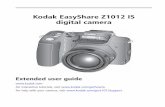 Kodak EasyShare Z1012 IS digital camera - boulanger.com · If your camera includes a Kodak Li-Ion rech argeable digital camera battery KLIC-8000 and charger, charge the battery before