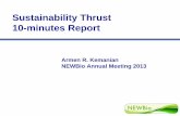 Sustainability Thrust 10-minutes Reportbioenergy.psu.edu/shortcourses/2013Symposium/Project... · 2013. 11. 8. · NEWBio Sustainability Framework Refresher (4.4) Multi-Criteria System
