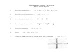 Intermediate Algebra - MAT 016 Final Exam Review€¦ · Intermediate Algebra / MA T 016 Final Exam Review 30-10) Solve the equation for y Solve the given equation for x. Solve the