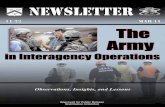11-22: The Army Interagency Operations NewsletterThe articles in this newsletter cover a range of issues relating to military and interagency operations with a specific intent on establishing