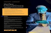 PRODUCT SUMMARY Kofax CloudDocs · PRODUCT SUMMARY Always Secure, Always Available Kofax CloudDocs is a highly secure cloud document management solution that offers capture, storage