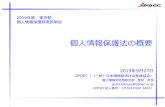 2019年度 東京都 個人情報保護制度説明会 - JIPDEC個人情報保護法の概要 2019 年 9月27日 JIPDEC （（一財）日本情報経済社会推進協会） 電子情報利活用研究部
