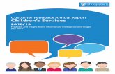 Customer Feedback Annual Report Children’s Services€¦ · Customer Feedback Annual Report –Children’s Services 2018/19 7. In addition to understanding the outcome of stage