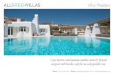 Villa Phaidon · 2019. 1. 25. · Villa in Greece Mykonos Guests: 16 Bedrooms: 8 Bathrooms: 8 Pool: Yes Villa Phaidon enjoys an unforgettable location overlooking the Aegean Sea.