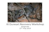 KI Dunnart Recovery Workshop · 2019. 6. 18. · KI Dunnart Recovery Workshop Kingscote 27th May 2019. Surveys Historical/incidental records ... Progress of Recovery Actions (Recovery