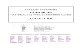 ALABAMA PROPERTIES LISTED ON THE NATIONAL REGISTER OF ... · BLAKELY SITE Listed: 6/25/74 Five miles north of Spanish Fort off Alabama 225 . Early 1800s . Structures: 1 . BLOXHAM,