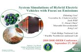 System Simulations of Hybrid Electric Vehicles with Focus ... · System Simulations of Hybrid Electric Vehicles with Focus on Emissions Author: Zhiming Gao Subject: Comparative simulations