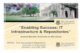 “Enabling Success: IT Infrastructure & Repositories” · “Enabling Success: IT ... Digitised Exams 0.1 0.2 0.3 TOTAL 2.1 3.7 7.1 !! Storage Costs Storage Media Approximate Annual