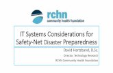 IT Systems Considerations for Safety Net Disaster Preparedness · 2019. 8. 29. · IT Systems Considerations for Safety-Net Disaster Preparedness David Hartzband, D.Sc. Director,