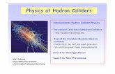 Physics at Hadron Colliders - Agenda (Indico) · Karl Jakobs Physikalisches Institut Universität Freiburg / Germany • Introduction to Hadron Collider Physics • The present (and