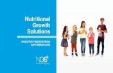 Nutritional Growth Solutions€¦ · In market, patented, clinically tested formulas with proven results benefiting children’s growth Targeting large growth markets – namely US