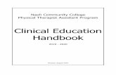 Clinical Education Handbook · physical therapist assistant, follow a plan of care developed by a physical therapist, and learn responsibilities associated with working as part of