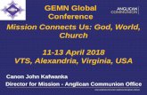GEMN Global Conference · 2018. 8. 25. · Slide ‹#› – Presentation by Ilona Sabera  Mission Connects Us: God, World, Church 11-13 April 2018 VTS ...