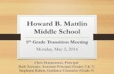 Howard B. Mattlin Middle School - Plainview · M.A.P. - Middle School Advisory Program Students meet with a M.A.P. group (approximately 12 students) once each day for ten minutes.