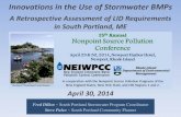 Innovations in the Use of Stormwater BMPs...stormwater runoff Site: 38% impervious cover Watershed: 9.5% impervious cover 1 acre parcels 1/4 acre parcels (67% less runoff) 1/8 acre