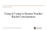 Using Q Comp to Deepen Teacher Racial Consciousness...The purpose of the Q Comp program is for participating school districts, intermediate school districts, integration districts,