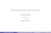Supriya Pisolkar - excitingscience.org · 2017. 4. 19. · Supriya Pisolkar IISER Pune April 16, 2017 S. Pisolkar (IISER Pune) Polynomials that no one can solve! April 16, 2017 1