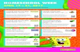 HOMESCHOOL WEEK - Nickelodeon Universenickelodeonuniverse.com/wp-content/uploads/4.17-4.21.17... · 2020. 1. 29. · ADVENTURE GOLF • $7 (+ tax) Offer valid April 17 - 21, 2017