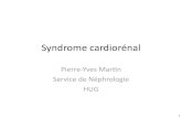 Mme P C, Maria, 1955...Syndrome)cardiorénal En5té)physiopathologique)complexe) touchantle)cœur)etles)reins)dans) laquelle)ladysfonc5on)aigue)ou) chronique)d’un)des)organes)peut