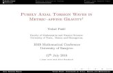 Purely Axial Torsion Waves in Metric affine Gravitypmf.untz.ba/vedad/pdf/sarajevoJul2018.pdf · Introduction Extended theories of gravity Purely axial torsion waves Structure of talk