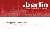 .[dot]yourbusiness€¦ · .[dot]yourbusiness Markenschutz & Marketing bei neuen Domain-Endungen 02. November 2015, Erfurt