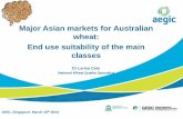 Major Asian markets for Australian wheat: End use ... final.pdf · •yellow alkaline noodles •bread ... •Italian pasta, couscous . Major Asian markets Wheat classes Indonesia