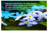 Moral Distress in the Care of Persons with Dementia in … Distress... · 2016. 1. 15. · moral distress, and to inform the development of a survey instrument. Phase two included