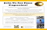 Join Us for Free Capoeira!nolacapoeira.com/wp-content/uploads/2019/01/CC... · Join Us for Free Capoeira! Capoeira is Afro-Brazilian martial art, dance, and music. Join our community!