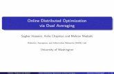 Online Distributed Optimization via Dual Averaging · 2017. 7. 29. · Online Distributed Optimization Algorithm Main Results Application: Estimation in a Distributed Sensor Network
