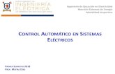 CONTROL AUTOMÁTICO EN ISTEMAS ELÉCTRICOS€¦ · Diseño Básico de Controladores Todas las combinaciones posibles de polos a lazo cerrado, que entregan una frecuencia natural ωn