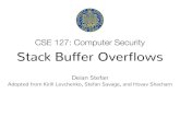 CSE 127: Computer Security Stack Buffer Overflowsdstefan/cse127-winter19/slides/lecture6.pdf · Stack Buffer Overflows Deian Stefan Adopted from Kirill Levchenko, Stefan Savage, and