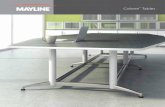 Cohere Tables - Mayline · Coffee Table and End Table with Aqua Dotscreen laminate tops and Silver bases – a beautiful complement to Prestige Lounge Chairs and Sofa in Black Leather