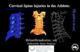 BrianBraaksma, MD Orthopedic Spine Surgeon...• 1/10 spine injuries • 223 football players neurologic injury/25yrs Maroon JC, Bailes JE. Athletes with cervical spine injury. Spine