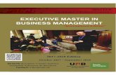 EXECUTIVE MASTER IN BUSINESS MANAGEMENT · official master's 182 UAB Master Degrees 636 lifelong programs 26.467 undergraduates 2.865 official master's students 3.269 UAB master students