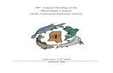 44th Annual Meeting of the - mississippiafs.orgmississippiafs.org/pdfs/2018MSAFSProgram(44th).pdf · Jake Schaefer, jake.schaefer@usm.edu (601-266-4928) Ichthyological collections
