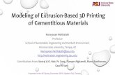 Modeling of Extrusion-Based 3D Printing of Cementitious ...€¦ · •Dead zone lengths can be used as a convenient metric to evaluate the printability of the mixtures and the quality